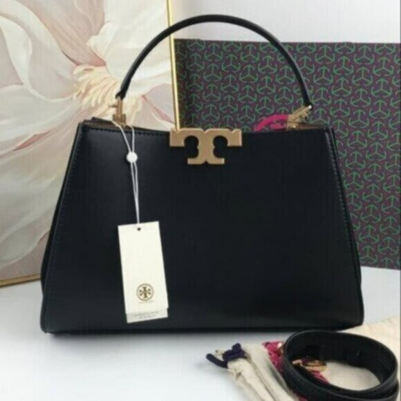Tory Burch Eleanor Black Leather Bag New